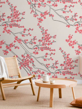 Japansk kirsebærblomst mønster fototapet