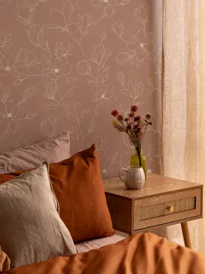 Roze Abstract Bloemen Herhaal Patroon Behang