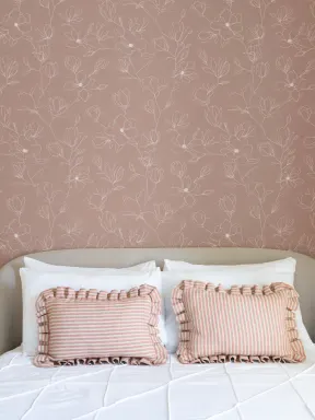 Pink Abstract Floral Repeat Pattern Wallpaper