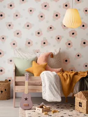 Fun Pastel Flowers Wallpaper