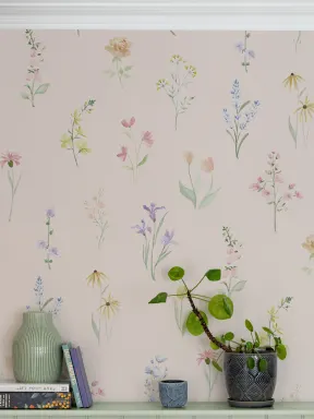 Multicolor Vintage Floral Wall Mural For Timeless Charm