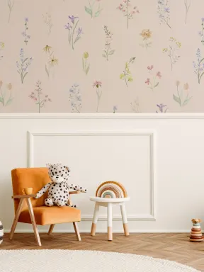 Mural de pared floral vintage multicolor para un encanto atemporal