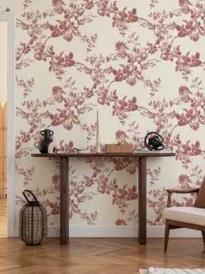 Rosetta Rouge Papier peint floral vintage Design Papier peint panoramique Statement