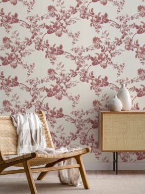 Rosetta Rouge Papier peint floral vintage Design Papier peint panoramique Statement