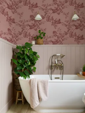 Papier peint floral vintage foncé avec élégance Rosetta