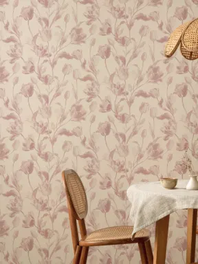 Pink Vintage Floral Elegance Wallpaper Mural