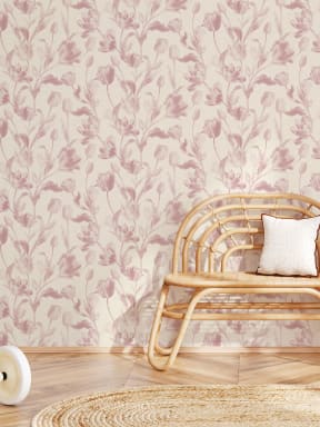 Papier peint panoramique élégance florale vintage rose