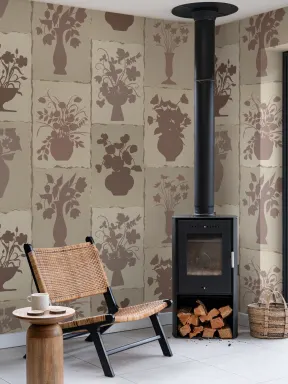Vintage Pink Floral Elegance Wall Mural for Sophisticated Style