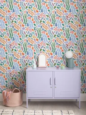 Bunte indische Print Floral Leaf Tapete