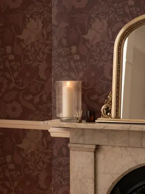 Plum Heritage Thistle Floral Wallpaper