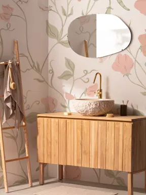 Pink Sweet Pea Floral & Vines Mural