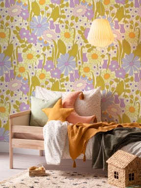 Elizabeth Olwen Groovy Meadow Purple Papier peint panoramique