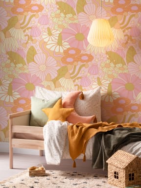 Elizabeth Olwen Papier peint Cosmic Floral Pink
