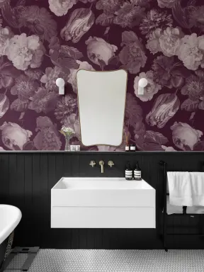 Papier peint panoramique floral Plum Painted