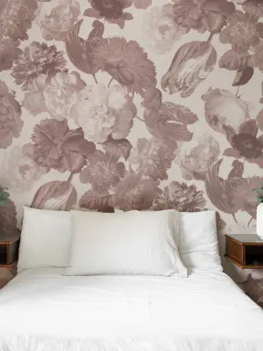Pink Painted Large Scale Floral Mural