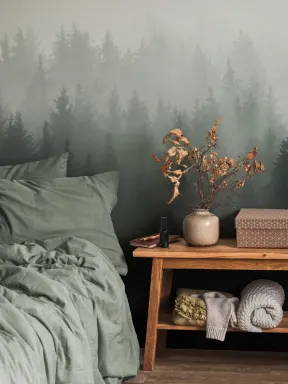 Diep Groen Ombre Bos Behang Muurschildering