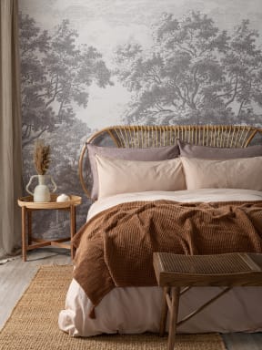 Gray Forest Illustration Etching Wallpaper Mural