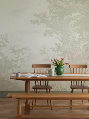 Green Vintage Forest Wallpaper Mural