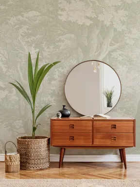 Green Vintage Forest Wallpaper Mural