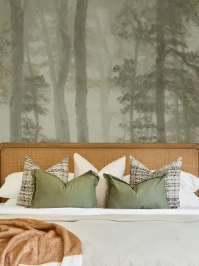 Green Forest Tranquil Nature Wall Mural For Serenity
