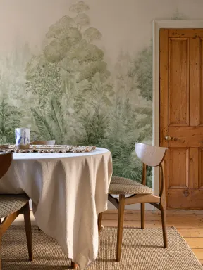 Green Misty Botanical Forest Nature Wall Mural