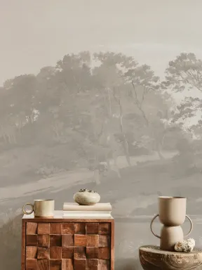 Neutral Danish Hills Landscape Painting Mural