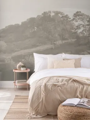 Neutral Danish Hills Landscape Painting Mural