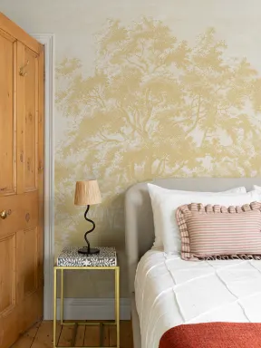Yellow Forest Illustration Etching Mural