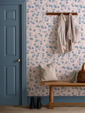 Vaaleanpunainen Vintage vesivärit Mansikka tapetti