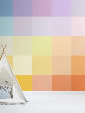 Large Multi-Colored Squares Pixel Style Wallpaper Mural