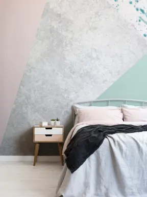 Rosa og grønn geometrisk fototapet