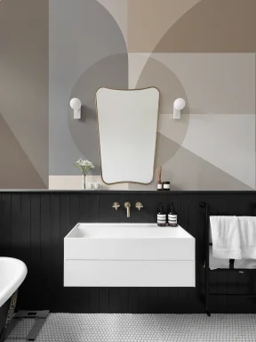 Bej Geometric Modern Multicolor Graphic Design Murale