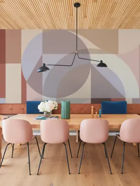 Liliac Geometric Abstract Multicolor Murale