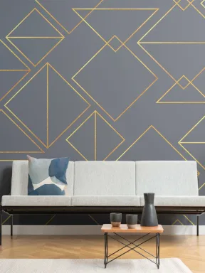 Classic Navy Triangles Wallpaper Mural