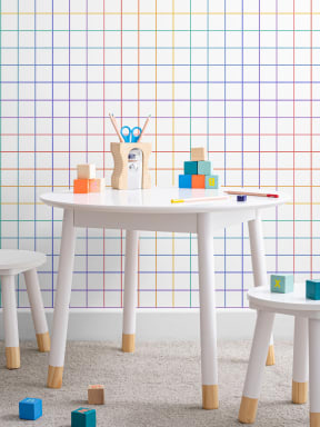 Multicolor Geometric Grid Repeat Pattern Wallpaper