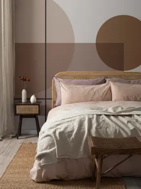 Neutral Mid Century Abstract Geometric Wallpaper Mural
