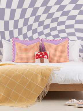 Cool Purple Checkered Aesthetic Pattern Wallpaper Mural