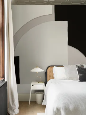 Negru și bej Abstract Shapes Wallpaper Mural