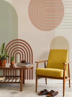 Clasic Retro Geometric Wallpaper Mural