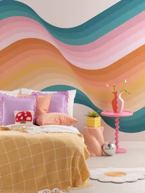 Classic Retro Multi Color Gradient Wallpaper Mural