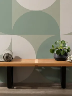 Green Circle Geometric Wallpaper Mural