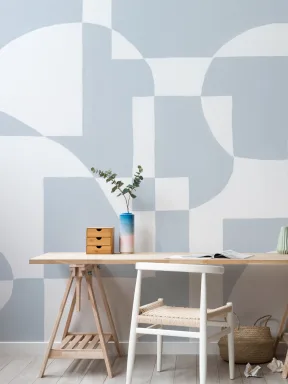 Himmelblå skandinavisk abstrakt geometrisk fototapet