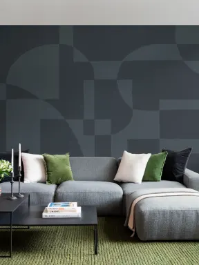 Albastru marin Scandinav Abstract Geometric Mural