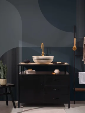 Fototapet scandinav geometric albastru bleumarin