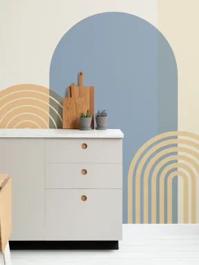 Multi Retro Geometric Arches Murale