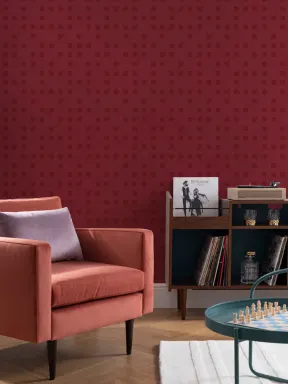 Small Red Squares Pixel Style Repeat Pattern Wallpaper