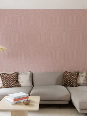 Roz Geometric subțire dungi Loop Repeat model tapet