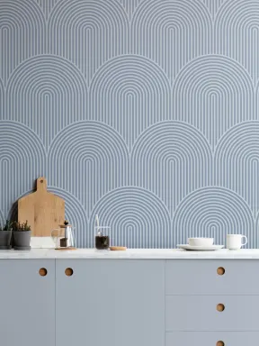 Albastru Circuit Design Geometric Striped Repeat Pattern tapet