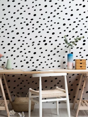 Black & White Spotty Speckle Wallpaper Mural
