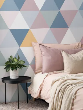 Colorful Geometric Triangle Pattern Wallpaper Mural